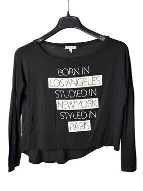 Delia's Womens Graphic Top Size XS Vintage Y2K Asymmetrical Black White